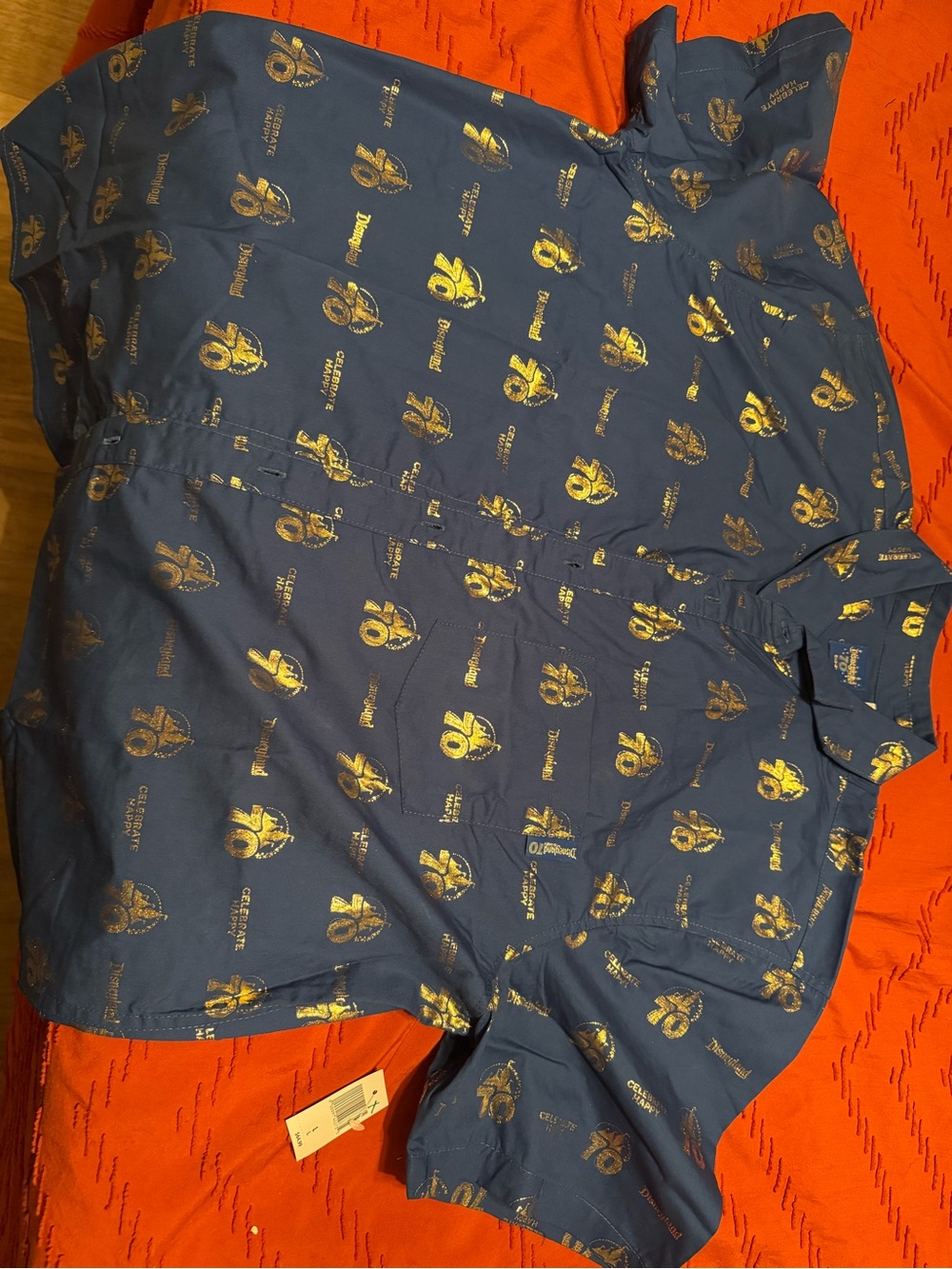 Men's Navy Short-Sleeve Shirt DisneyLand 70th anniversary - New with Tags